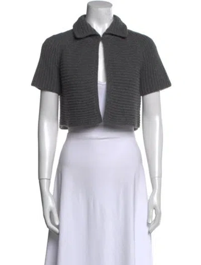 Pre-owned Akris Cashmere Mock Neck Sweater In Gray