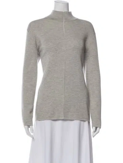 Pre-owned Akris Cashmere Mock Neck Sweater In Gray