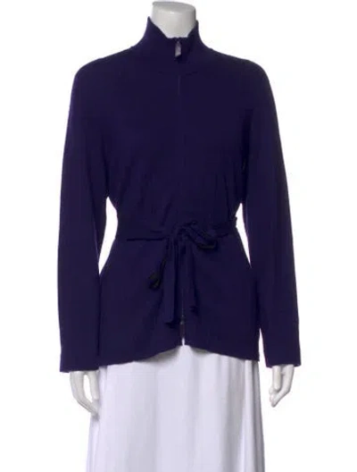 Pre-owned Akris Cashmere Mock Neck Sweater In Grey