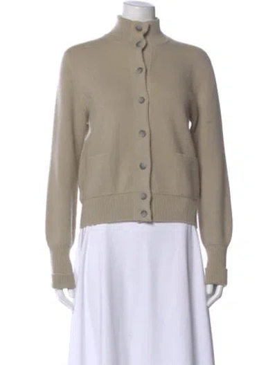 Pre-owned Akris Cashmere Mock Neck Sweater In Neutral