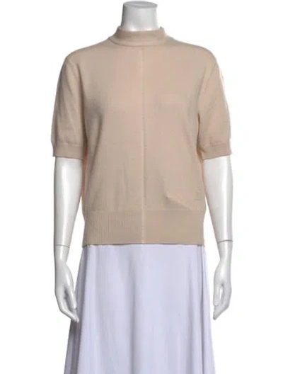 Pre-owned Akris Cashmere Mock Neck Sweater In Neutrals
