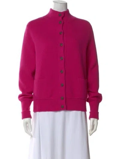 Pre-owned Akris Cashmere Mock Neck Sweater In Pink