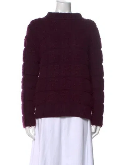 Pre-owned Akris Cashmere Mock Neck Sweater In Purple
