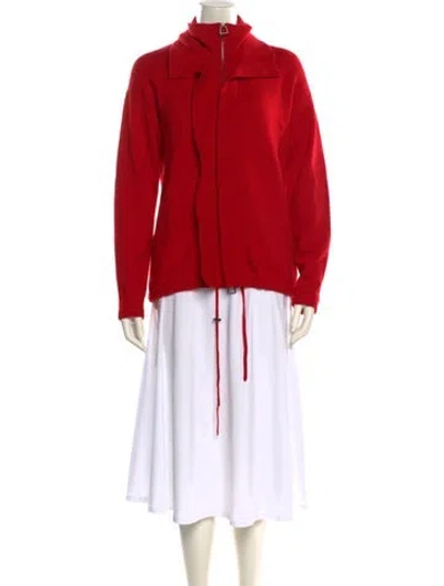 Pre-owned Akris Cashmere Mock Neck Sweater In Red