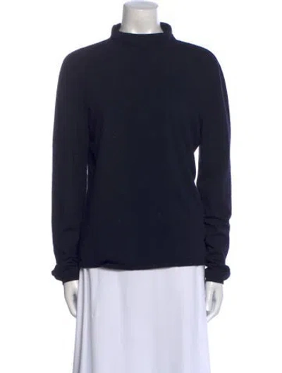 Pre-owned Akris Cashmere Mock Neck Sweatshirt In Black