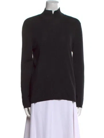 Pre-owned Akris Cashmere Mock Neck Sweatshirt In Black