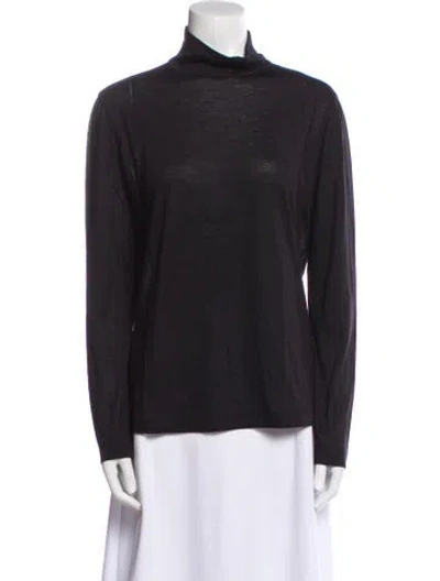 Pre-owned Akris Cashmere Mock Neck Sweatshirt W/ Tags In Black