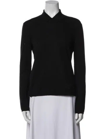 Pre-owned Akris Cashmere Mock Neck Top In Black