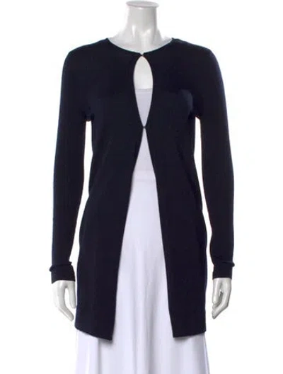 Pre-owned Akris Cashmere Open Front Sweater In Black