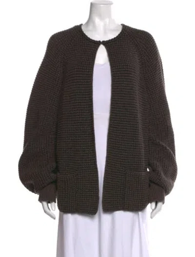 Pre-owned Akris Cashmere Open Front Sweater In Brown
