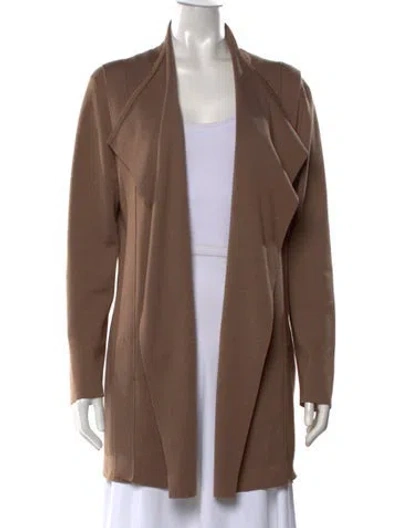 Pre-owned Akris Cashmere Open Front Sweater In Brown