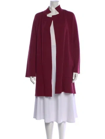 Pre-owned Akris Cashmere Open Front Sweater In Burgundy