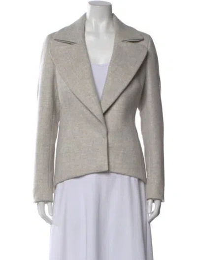Pre-owned Akris Cashmere Open Front Sweater In Gray