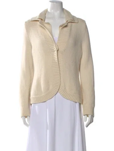 Pre-owned Akris Cashmere Open Front Sweater In Neutral