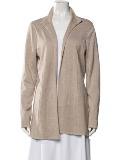 Pre-owned Akris Cashmere Open Front Sweater In Neutral