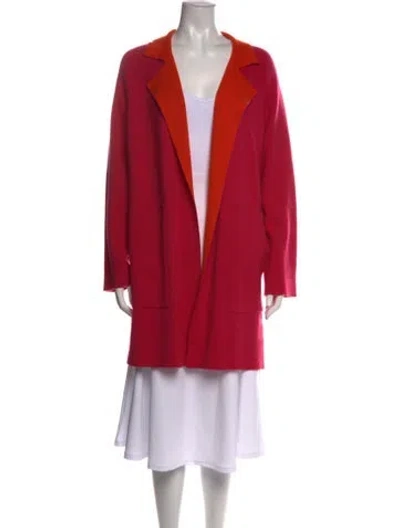 Pre-owned Akris Cashmere Open Front Sweater In Pink