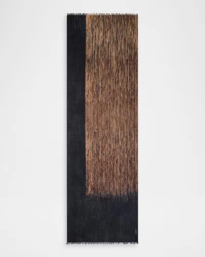 Akris Cashmere Oro Lienzo Scarf In Brown
