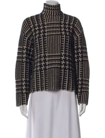 Pre-owned Akris Cashmere Patterned Sweater In Black