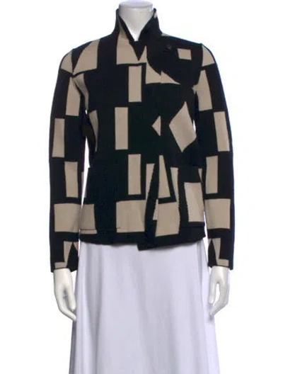 Pre-owned Akris Cashmere Patterned Sweater In Black