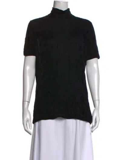 Pre-owned Akris Cashmere Patterned Sweater In Black