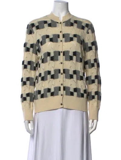 Pre-owned Akris Cashmere Patterned Sweater In Neutrals