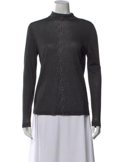 Pre-owned Akris Cashmere Patterned Top In Black