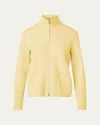 Akris Cashmere Pique Knit Cardigan Sweater In Yellow