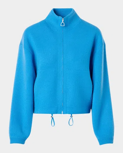 Akris Cashmere Pique Knit Zip Cardigan In Purple