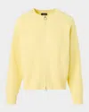 Akris Cashmere Pique Knit Zip Cardigan In Yellow