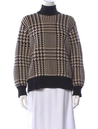 Pre-owned Akris Cashmere Plaid Print Sweater In Multi