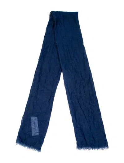 Pre-owned Akris Cashmere Printed Scarf In Blue