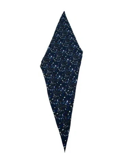 Pre-owned Akris Cashmere Printed Scarf In Blue
