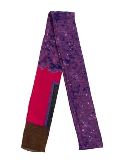 Pre-owned Akris Cashmere Printed Scarf In Blue