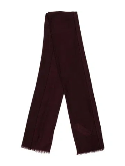 Pre-owned Akris Cashmere Printed Scarf In Burgundy