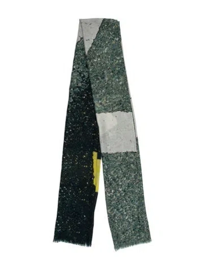 Pre-owned Akris Cashmere Printed Scarf In Green