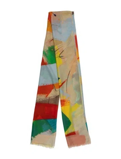 Pre-owned Akris Cashmere Printed Scarf In Neutral