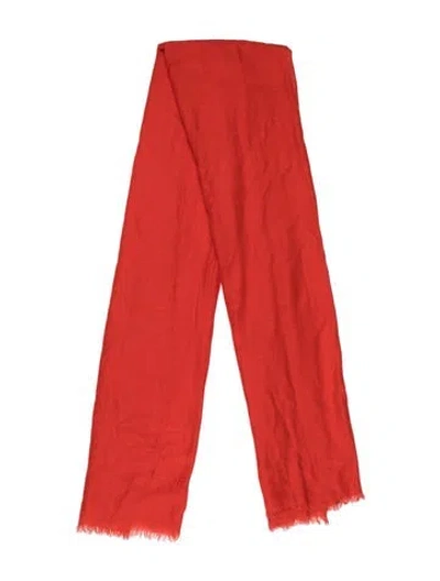 Pre-owned Akris Cashmere Printed Scarf In Red