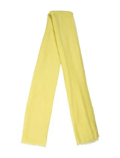 Pre-owned Akris Cashmere Printed Scarf In Yellow