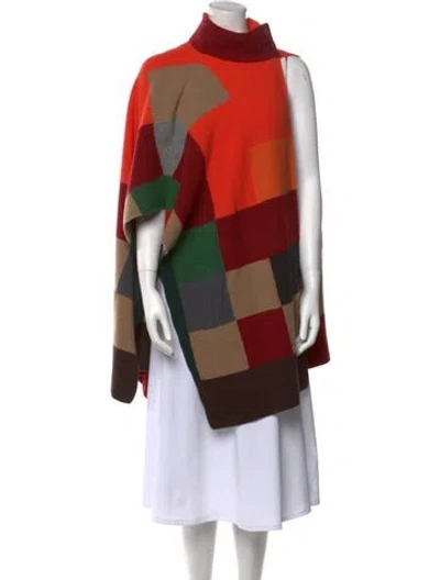 Pre-owned Akris Cashmere Printed Sweater In Orange