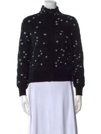 Pre-owned Akris Cashmere Printed Sweater W/ Tags In Black