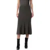 Akris Cashmere Rib Midi Sweater Skirt In Kale Green