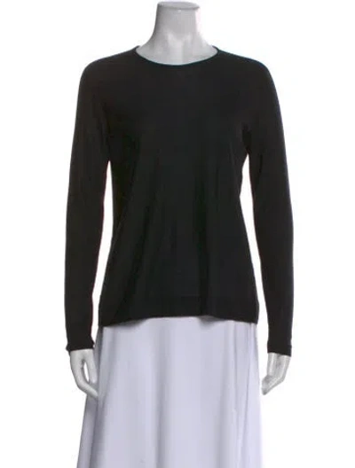 Pre-owned Akris Cashmere Scoop Neck Sweater In Black