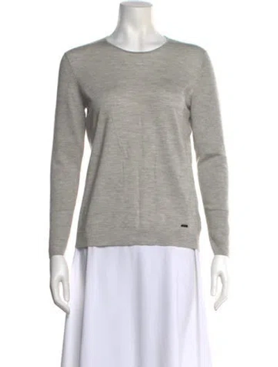 Pre-owned Akris Cashmere Scoop Neck Sweater In Gray