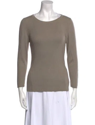 Pre-owned Akris Cashmere Scoop Neck Sweater In Neutral