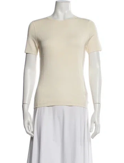 Pre-owned Akris Cashmere Scoop Neck Sweater In Neutral