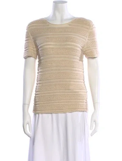 Pre-owned Akris Cashmere Scoop Neck Sweater In Neutral