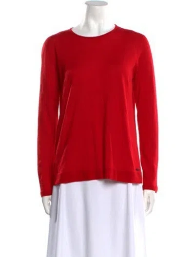 Pre-owned Akris Cashmere Scoop Neck Sweater In Red