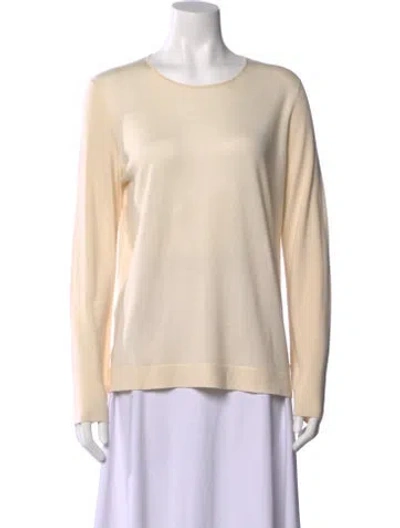 Pre-owned Akris Cashmere Scoop Neck Sweatshirt In Neutral