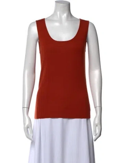 Pre-owned Akris Cashmere Scoop Neck Top In Orange