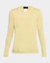 Akris Cashmere-silk Crewneck Sweater In Yellow